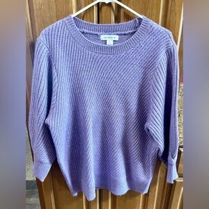 Liz Claiborne Lavender Crew Neck Sweater
